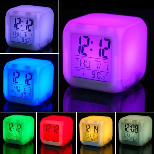 Led 7 Color Changing Alarm Clock 【在庫有】