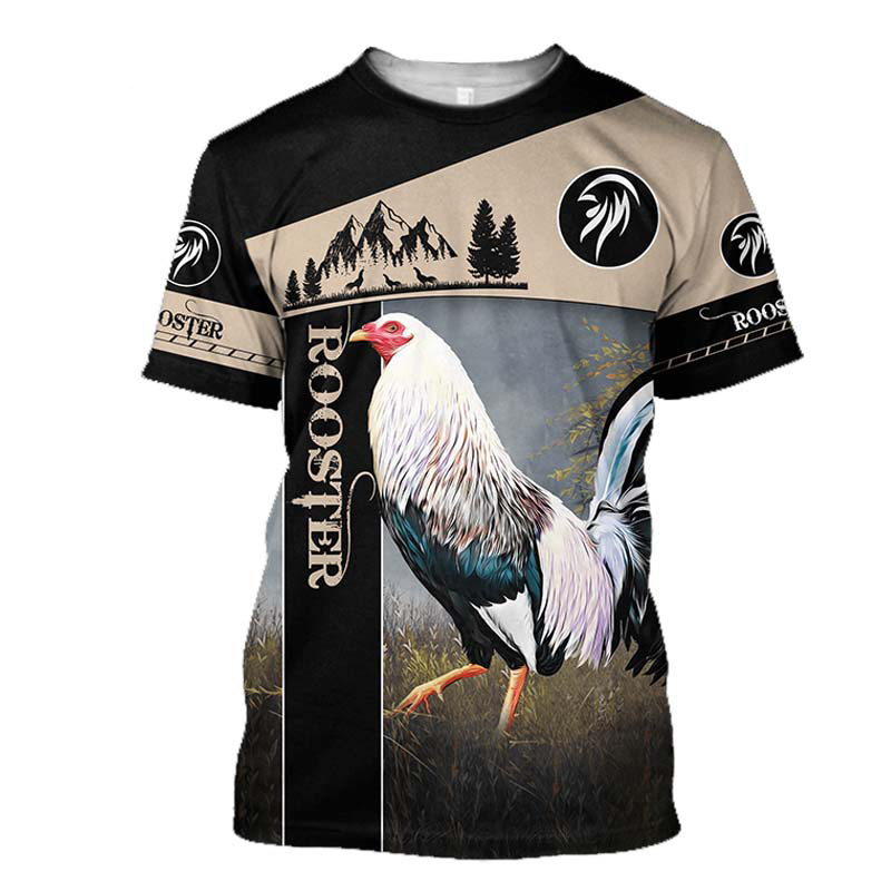 Fighting Rooster T Shirt 3d Print Men Women Clothes Short Sleeve Fashion Casual Men's T-shirts Graphic Tshirt Summer Loose Top
