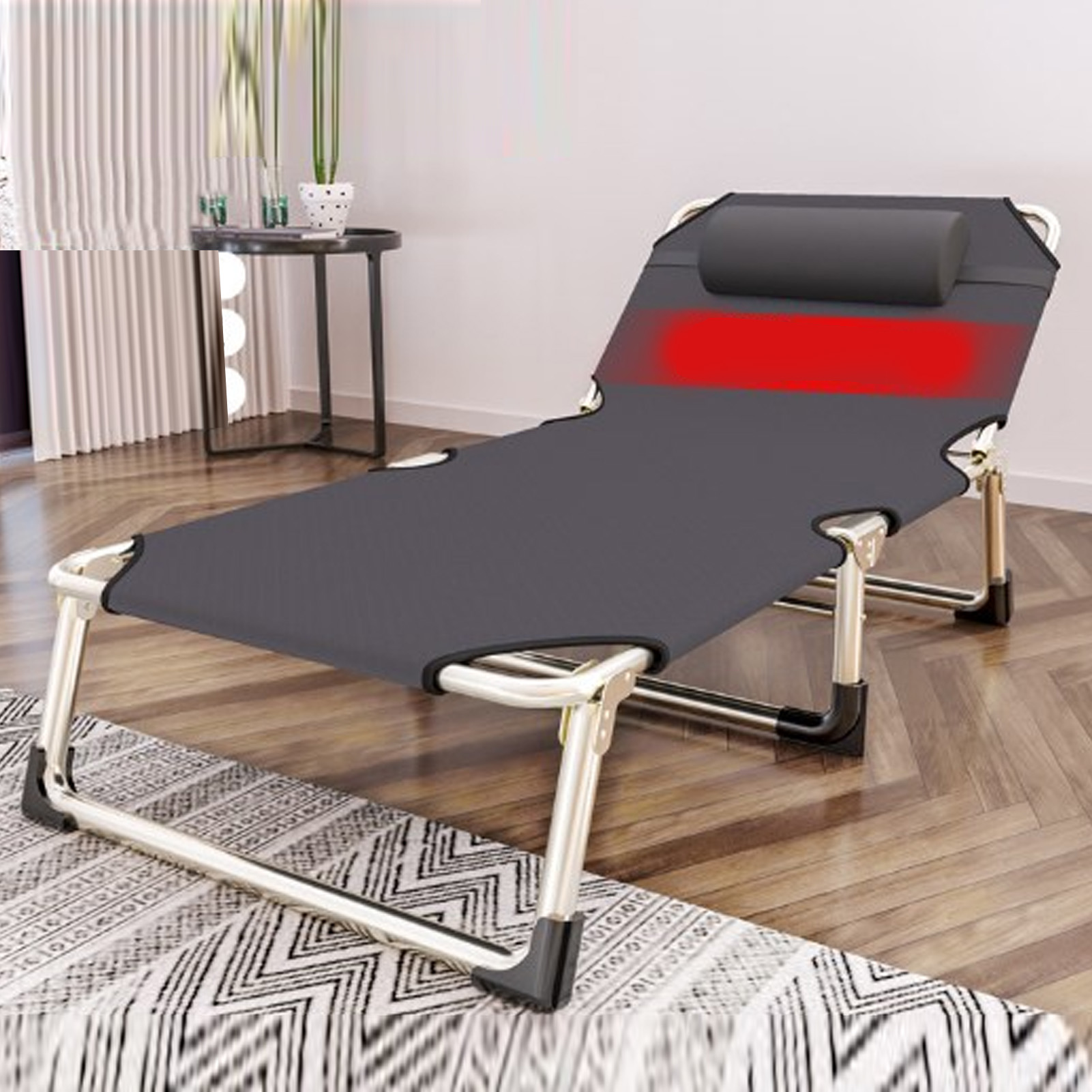 Adjustable 4 Position Portable Folding Camping Cot Quick Fold Portable Folding Camping Cot for Camping for Beach. 