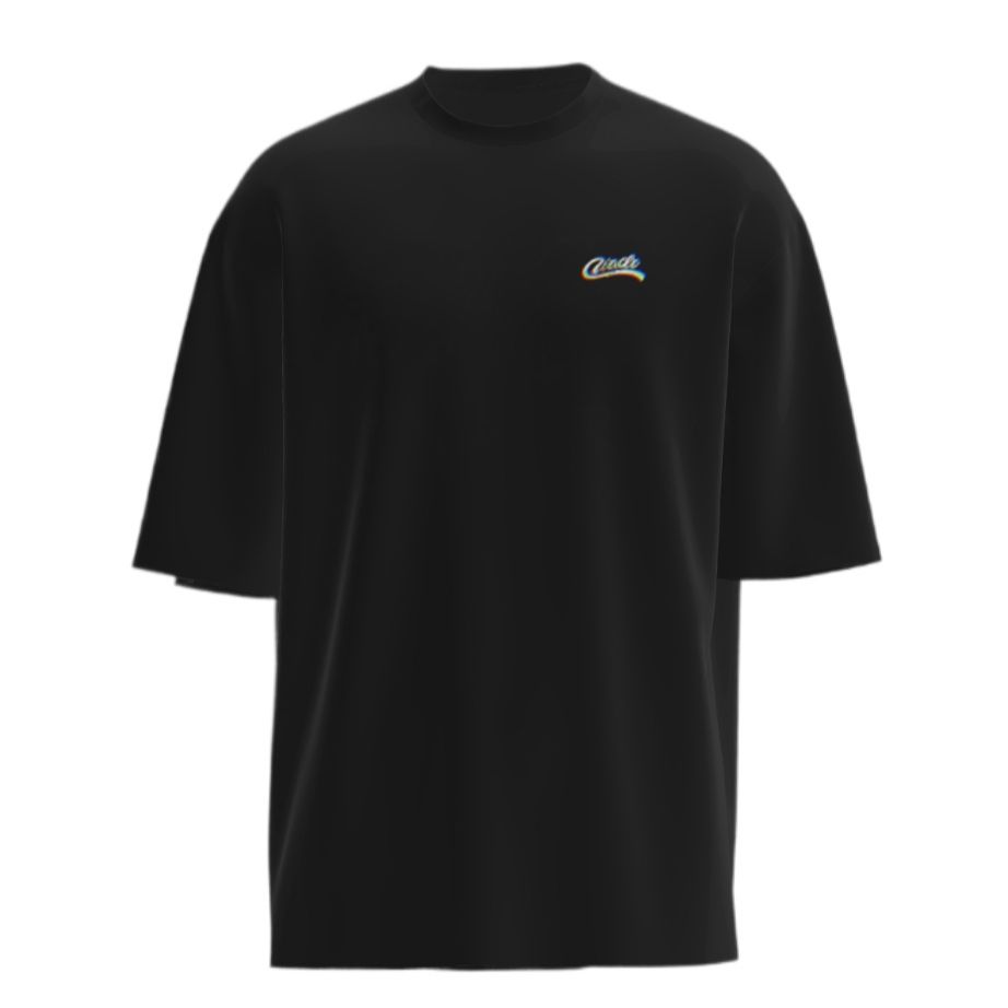 Oversized Printed Graphic Crew Neck t shirt for men - Black. 