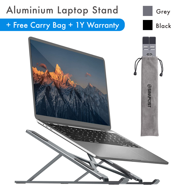 N3 Premium Space Grey Ergonomic Foldable Laptop Stand Holder for Any Windows Laptop, MacBook