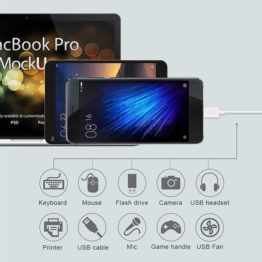 USB 2.0 Type C OTG Data Cable For Xiaomi Mi 9 Android MacBook Mouse Gamepad Tablet PC. 