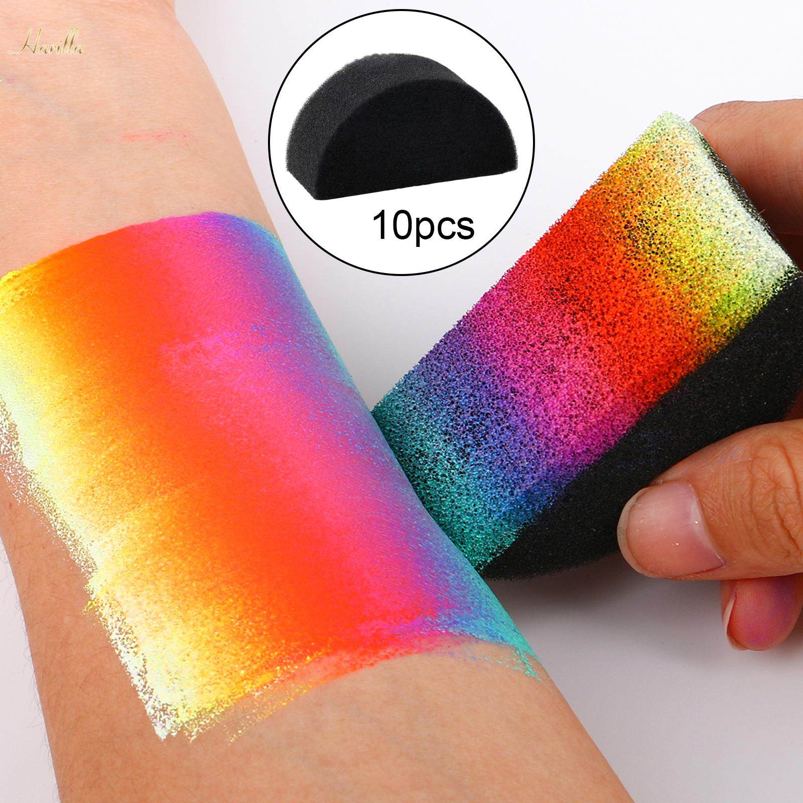 10Pcs Face Paint Sponge Face Painting Sponges High Density Face Painting Supplies Large Semicircle. 