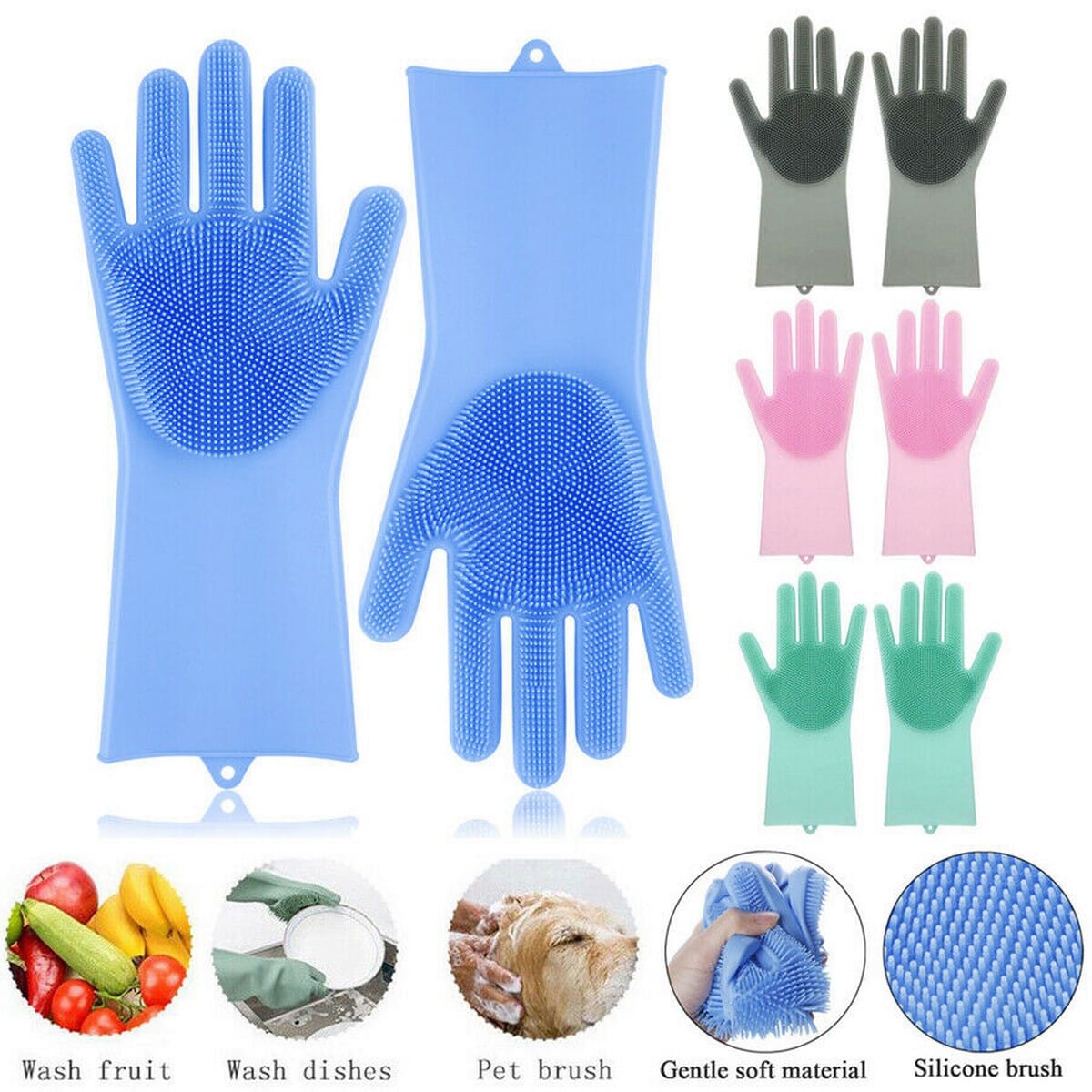 silicone dish scrubber gloves