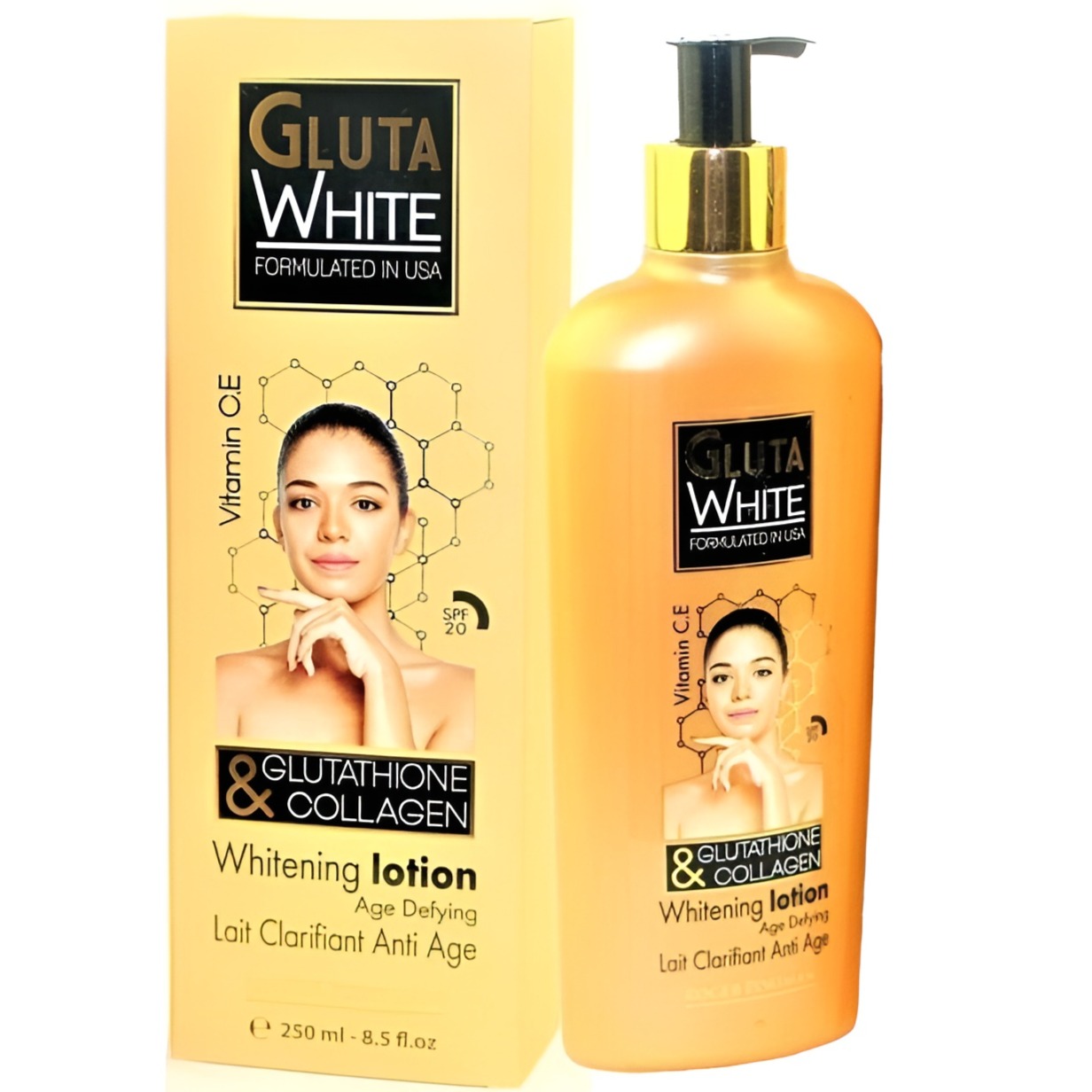 GLUTA WHITE Glutathione and Collagen Whitening Lotion 250ml | Daraz.lk