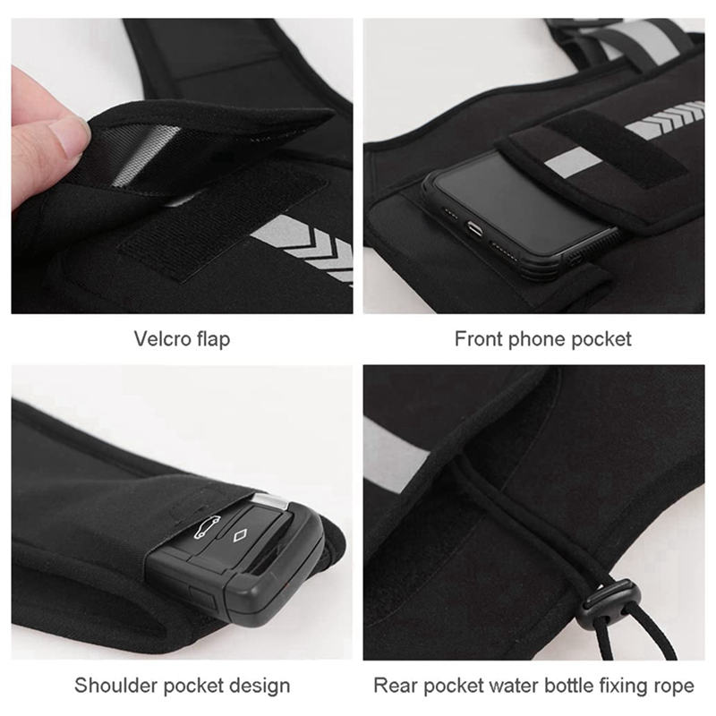 Running Phone Holder Vest Chest Phone Holder Vest Training Reflective Running Vest Adjustable Waistband Sport Jogging Vest. 