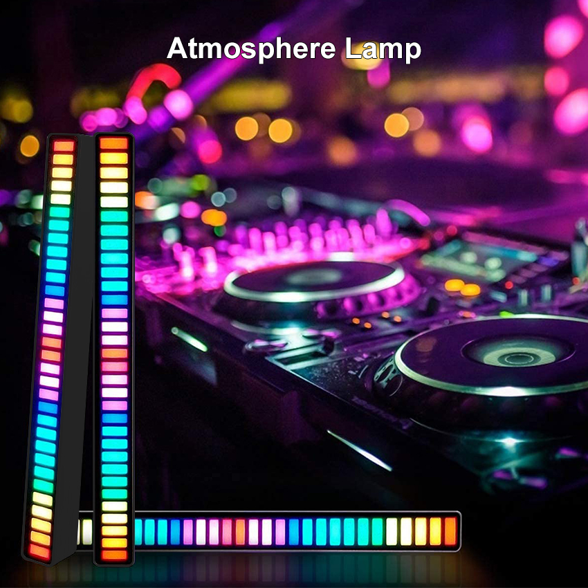 Auoyo RGB Pickup Light Car Mounted Music Spectrum Light Voice Control Rhythm Light Car Ambience Light Desktop Light Net Red Light Creative Music Spectrum Rhythm Lamp. 