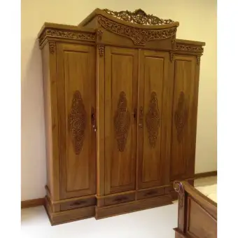 Teak Style Adeliya 4 Door Almirah Teak Buy Sell Online Best