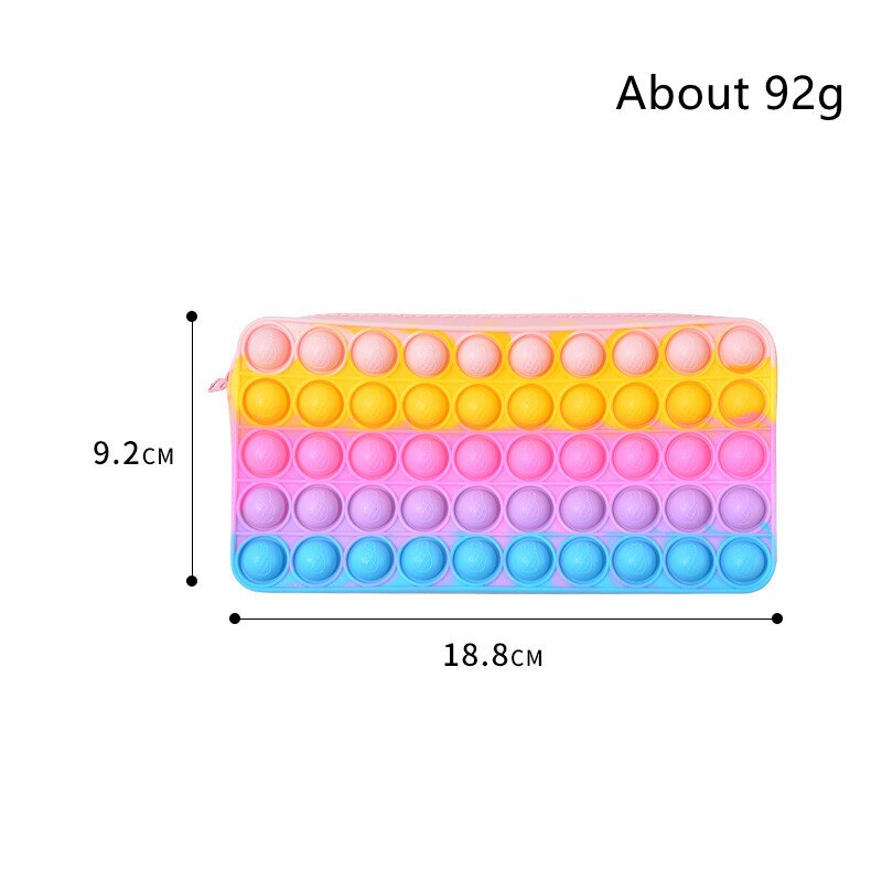 Large Bolsa Antistress Push Pop Bag Squishmallow Pencil Silicone Stationery Storage Bag for Kids
