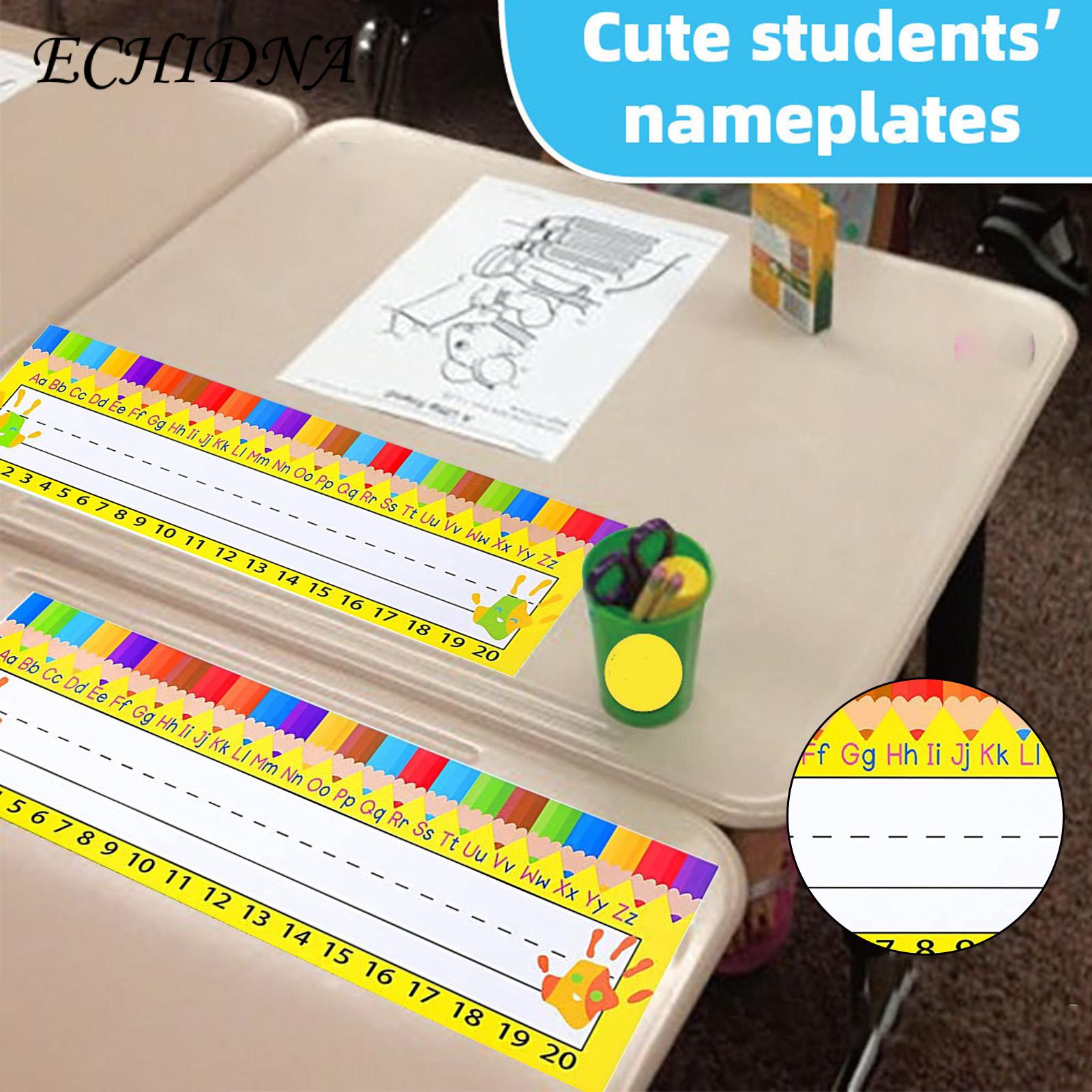 ECHIDNA Desk Name Tags Paper Material Manuscript Student Name Plate Sticker. 