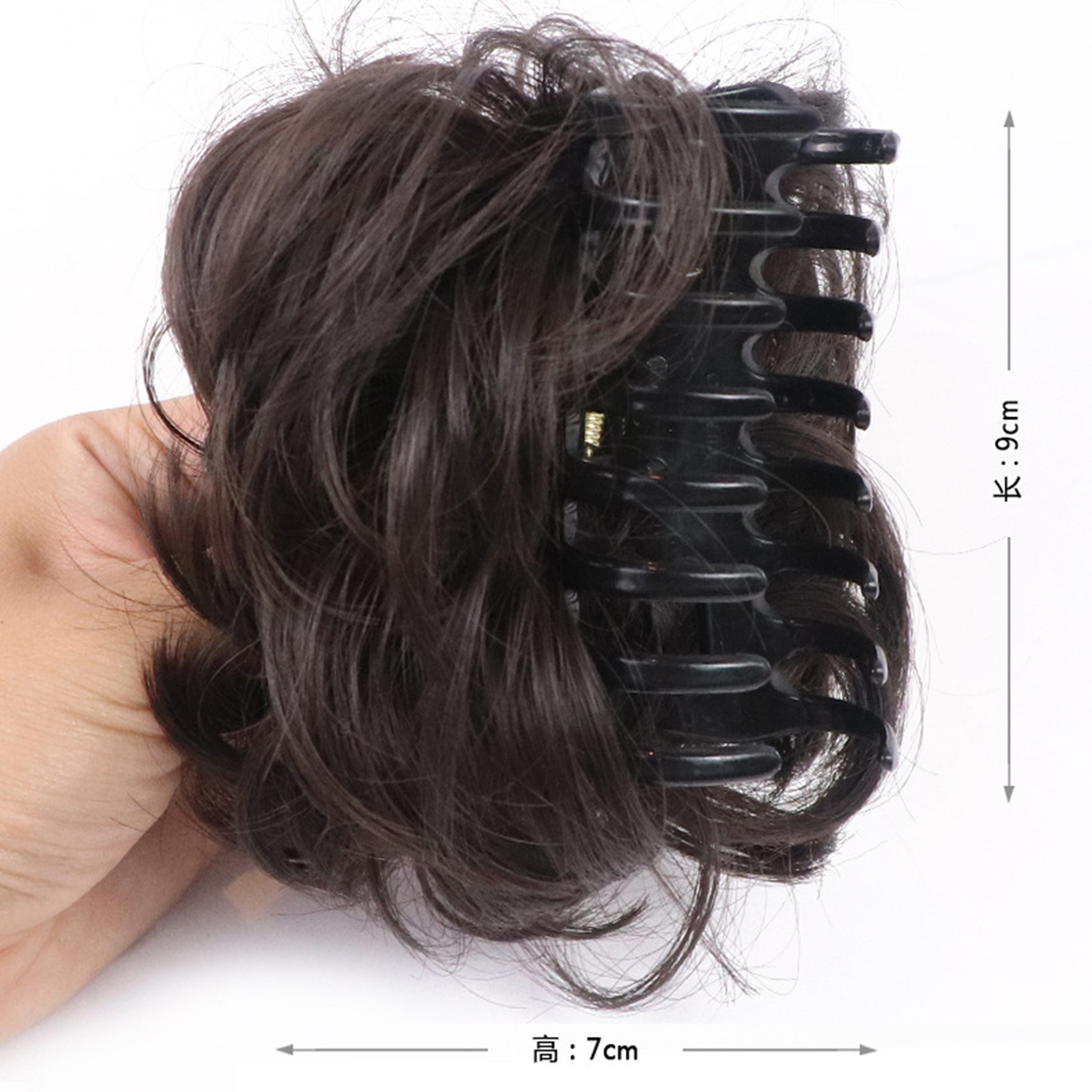 Short Women's Synthetic Hair Donut Bun Hairpiece with Claw Clip - Restylable Messy/Neat Chignon for Instant Volume. 