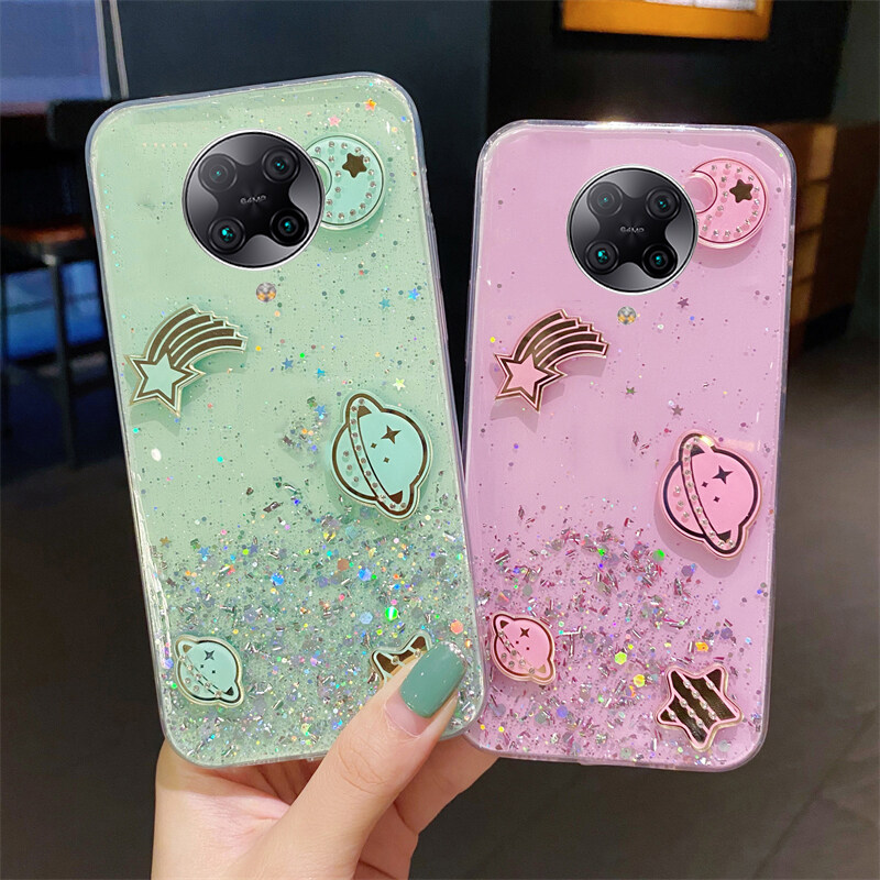 Phone case Xiaomi Poco F2 Pro Shiny Ring Case Glitter Soft Transparent Space Planet Cases For Mi Poco F2 Pro Back Cover Stars Moon Girls. 
