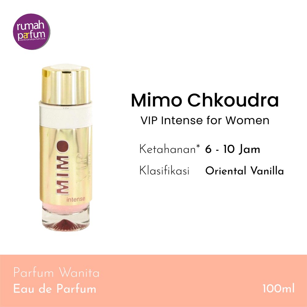 Mimo Vip Intense by Mimo Chkoudra Eau De Parfum Spray 3.3 oz for Women / Best Gift For her /. 