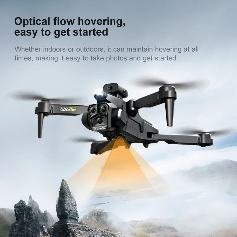 OBSTACLE K10 Max Drone 4k HD Three Camera Four Way Obstacle Avoidance. 
