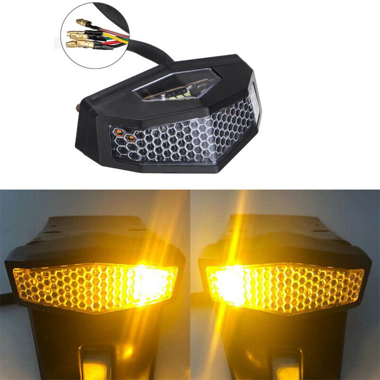 Universal LED Turn Signals Modified Tail Light Cafe Racer Brake Lamp. 