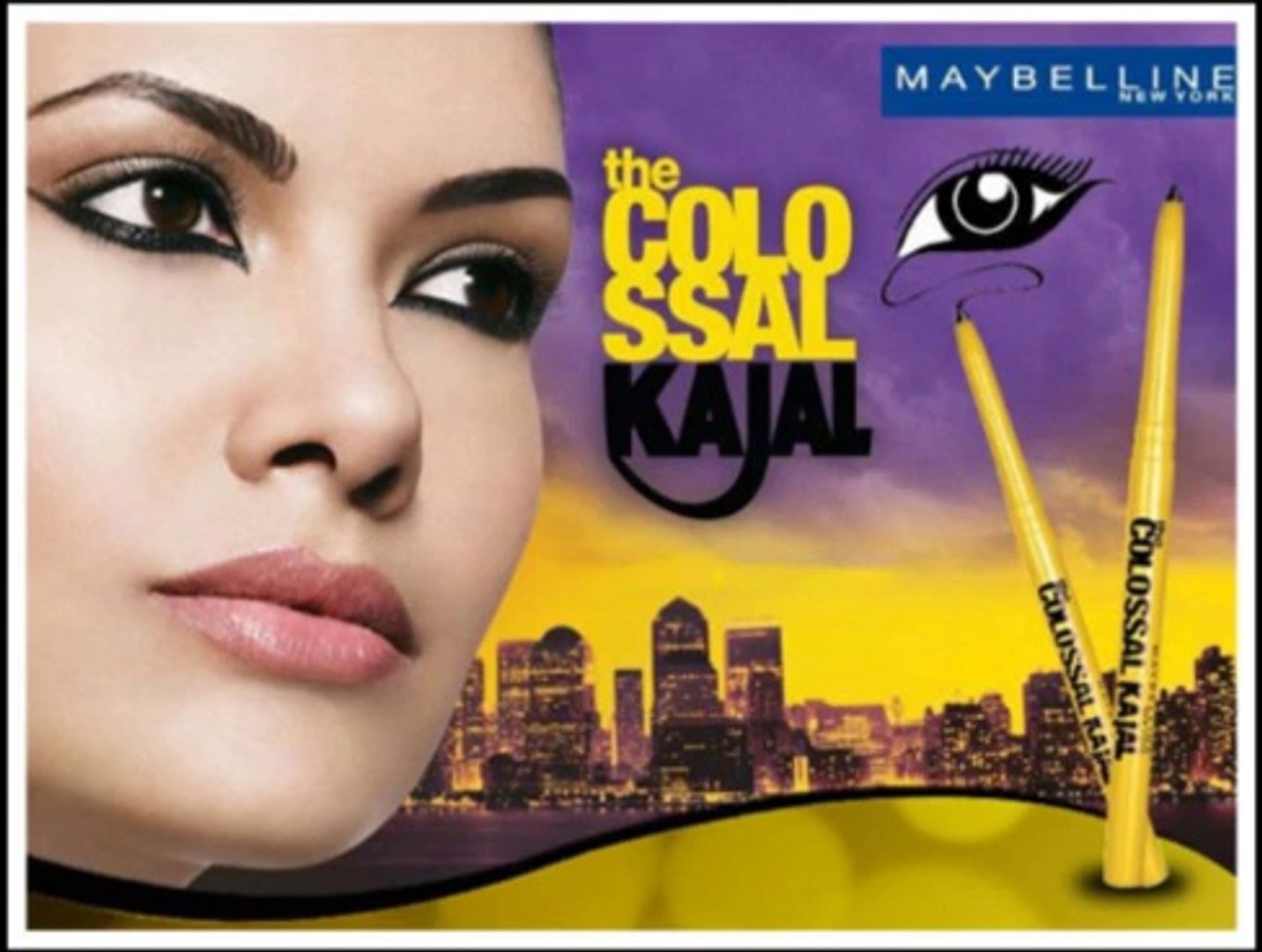 Original_ Extra Black Made in GERMANY Maybelline Kajal Waterproof Eye liner 12hrs Long Protection Maybeline New York The Colossal Kajal. 