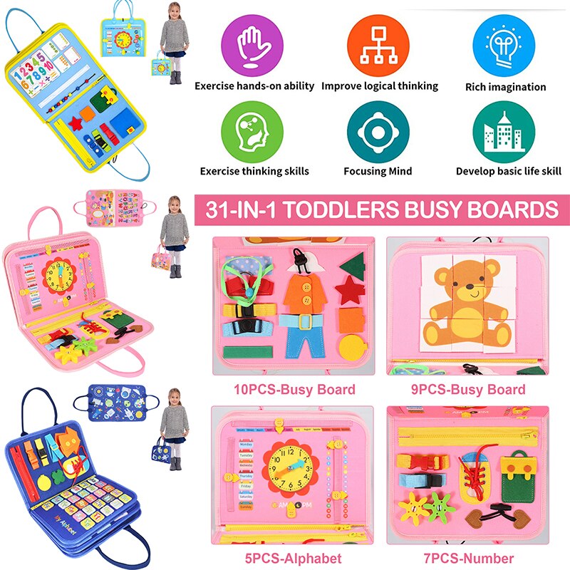 Felt Basic Life Skills Study Boards Holiday Gift Children Intelligence