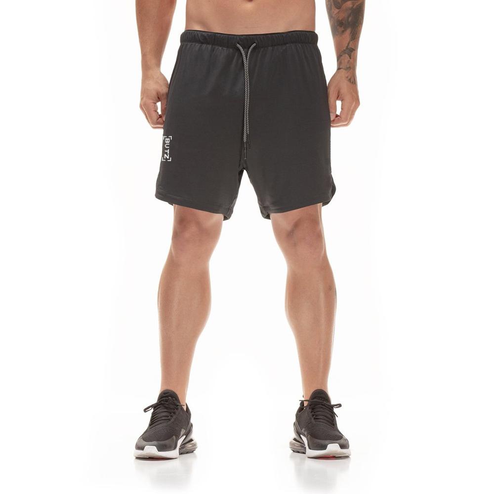 Men's Workout Running Gym Shorts 2 in 1 Athletic Shorts with Pockets and Zipper Pocket for Trainning. 