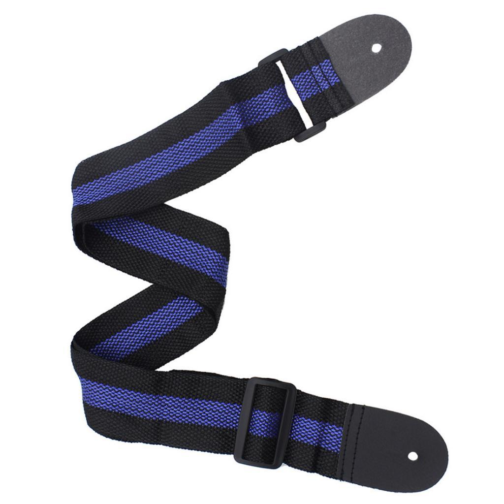 Soft Nylon Guitar Strap Belt with Leather End - Guitar Ukulele Mandolin Strap Belt For Acoustic/ Electric/ Bass/ Classical Guitar Mandolin, Ukulele. 
