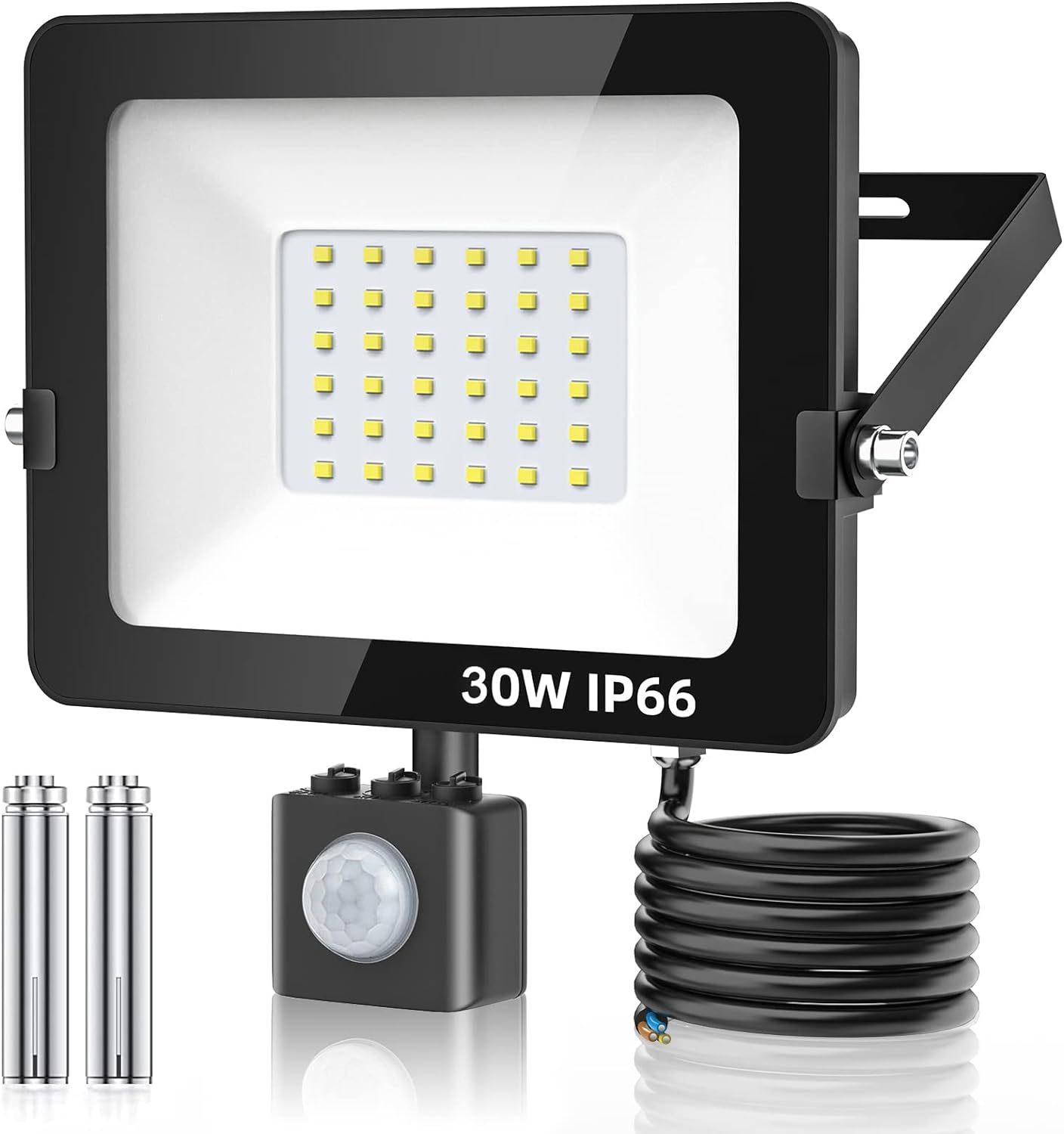 Motion Sensor Outdoor Security Light, 30W LED Floodlights with PIR