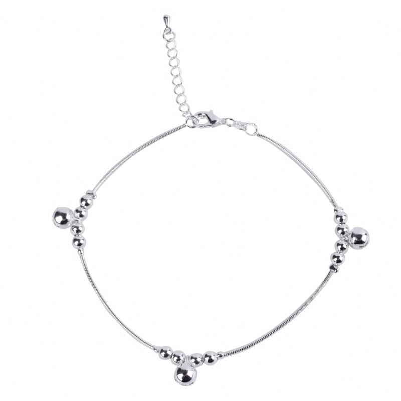 【Alizeker Mall】Women Silver Color Jewelry Style Indian Traditional Dance Anklet With Jingling Anklets