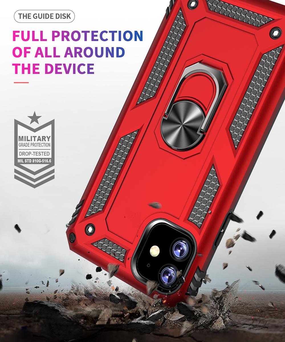 Shockproof Armor Case For iPhone 11 Phone Case Car Ring Stand Bumper Silicone Back Cover. 