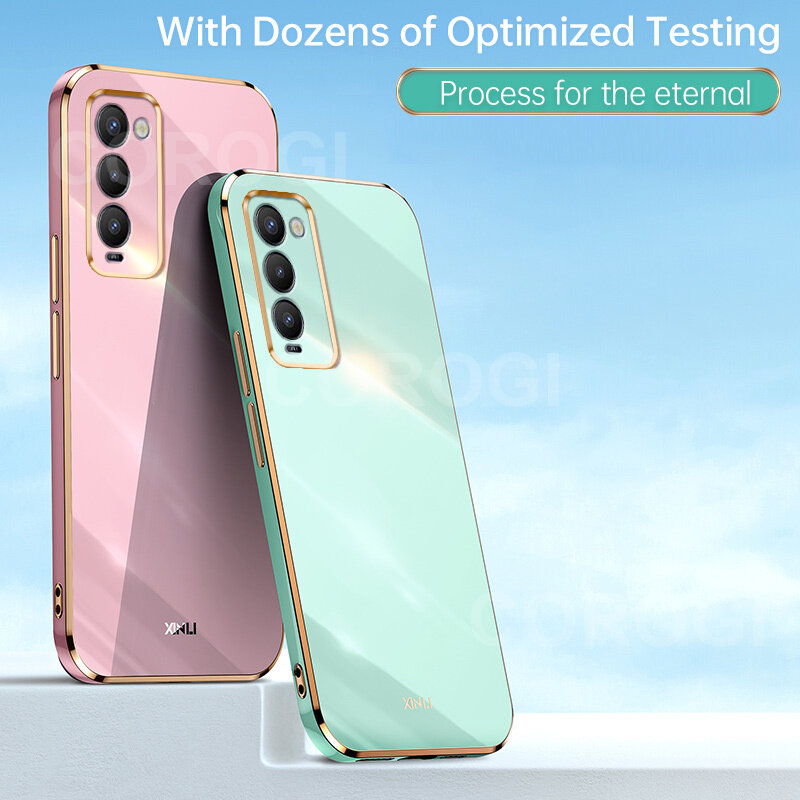 For Tecno Camon 18T / Camon 18P / Camon 18 Back Cover Luxury 6D Plating Frame Shiny Bling Cases Soft Silicone Square Protective Mobile Phone Case for Girls Boy. 