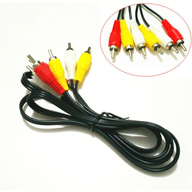 1.5M 3 RCA to 3 RCA Composite Audio Video AV Cable Cord Male to Male Plug Connect TV DVD Cameras