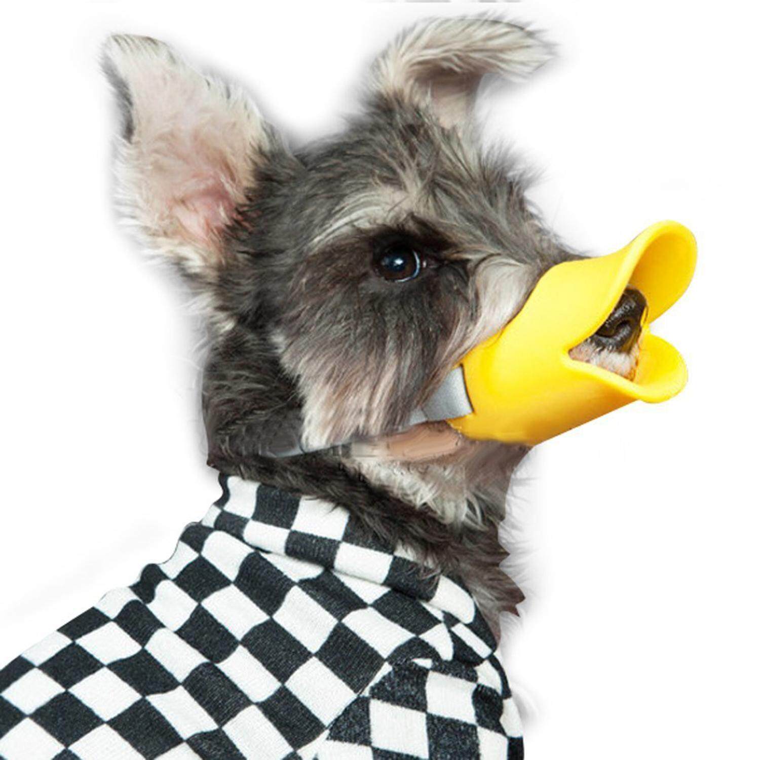 Dog Mouth Cover For Anti-Bite Duck Mouth Pattern Silicone Muzzle Mask Small Size. 