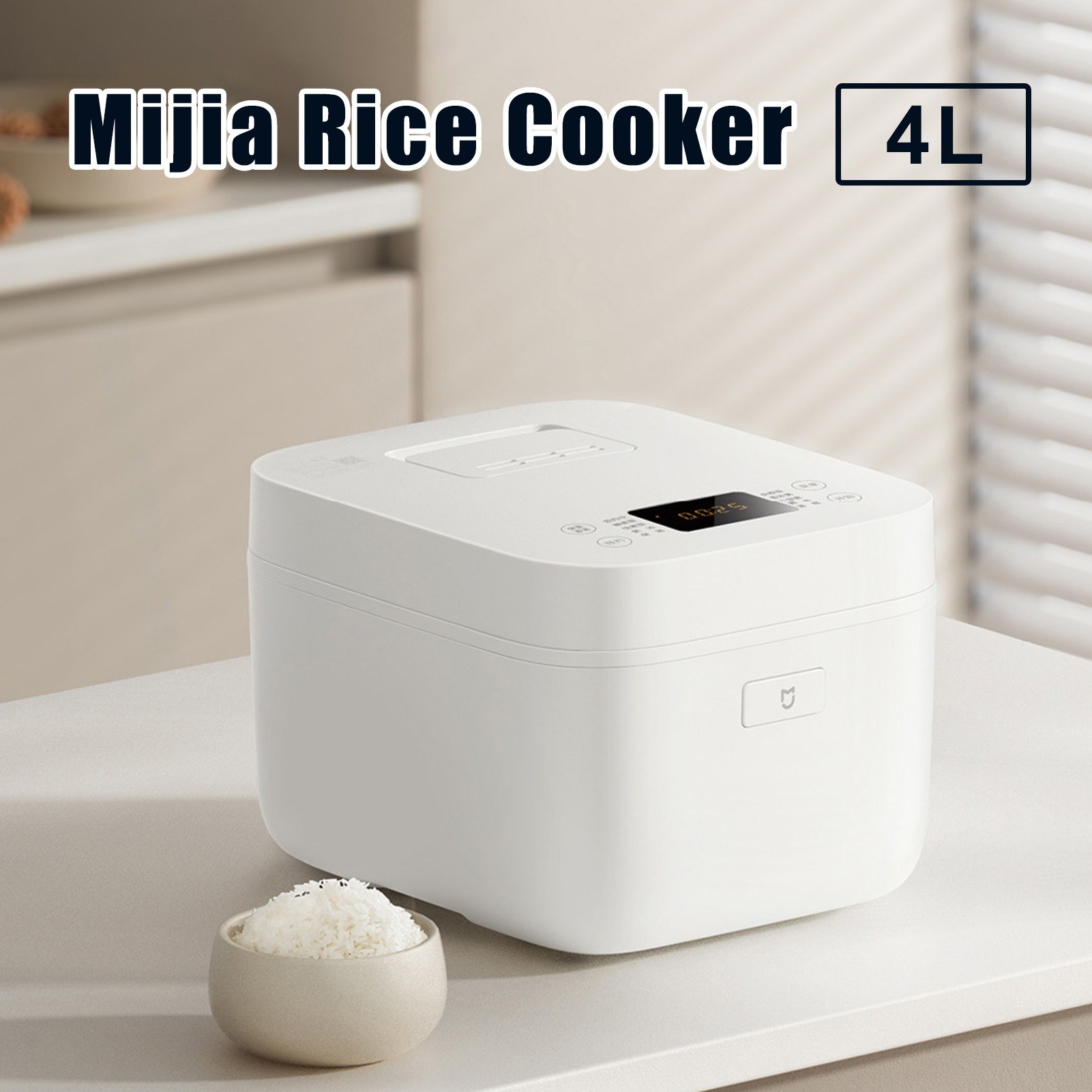 Xiaomi Mijia Rice Cooker 4L Large Capacity 860W Multifunctional Electric Rice Cooker - white. 