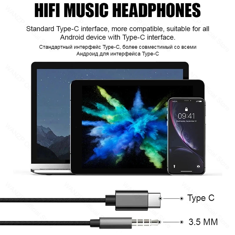 Type C / 3.5 mm Wired Earphone For Samsung Galaxy S23 S21 S22 Ultra Plus A54 A34 A53 A53 Accessories. 