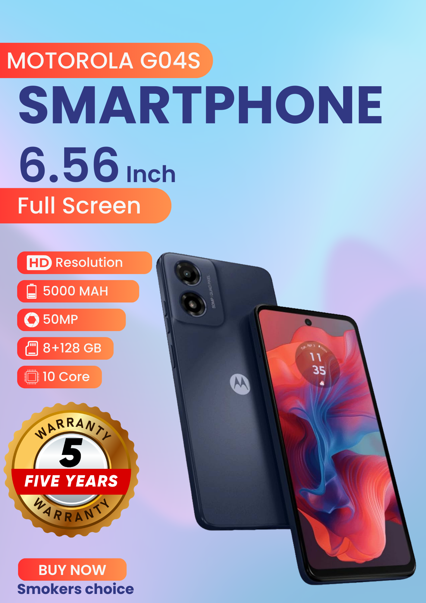 Motorola Moto G04s Original Smart Phone (8GB+ 8GB) & 128GB. 