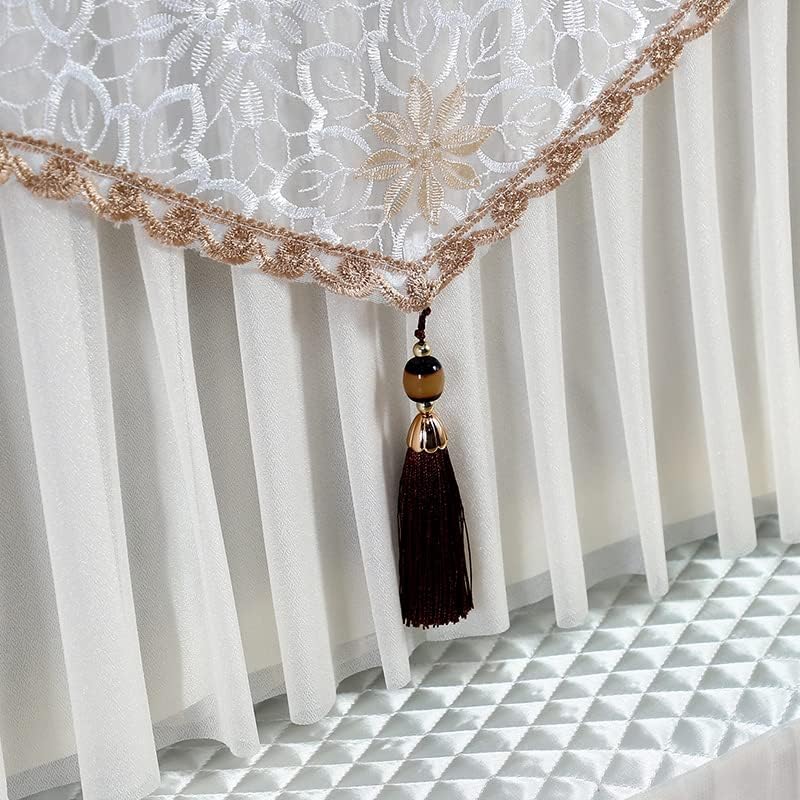 Indoor TV Cover White, Dust and Decorative TV Covers Lace, Flat Screen Protector, Exquisite Living Room Decorations, LCD TV Cover Cover towel  37-40 inches,50-55 Inches. 