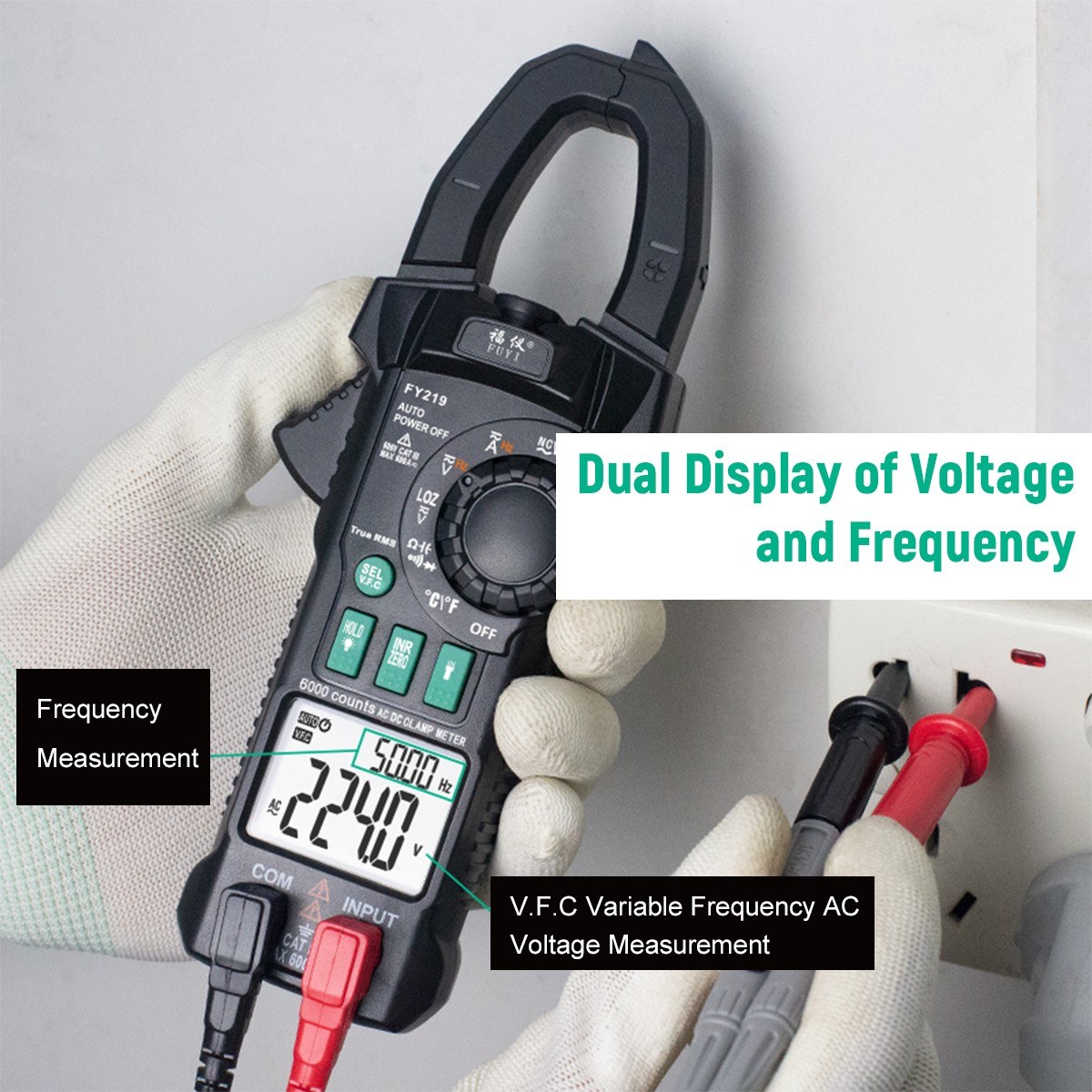 Generic FUYI AC DC Inrush Current Clamp Meter 6000 Count Automatic