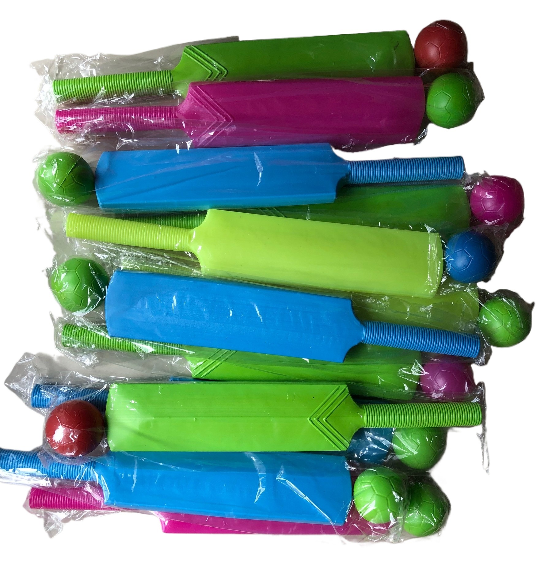 Made in Sri lankan Plastic bat and ball comes in two sizes 15inch and 17.5inch height small and medium sizes.. 