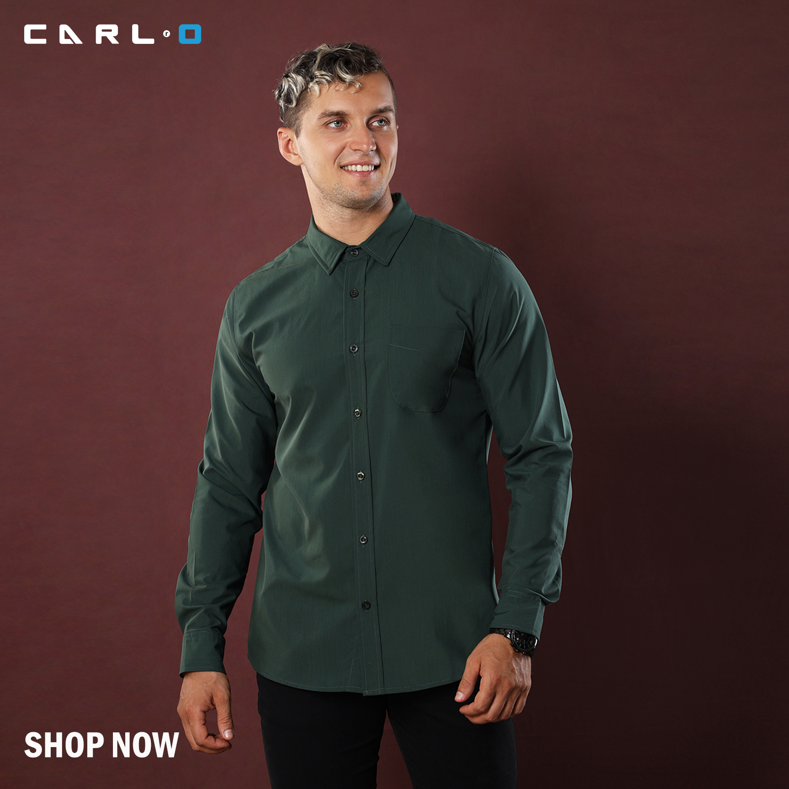 Green Party Wear Shirt
