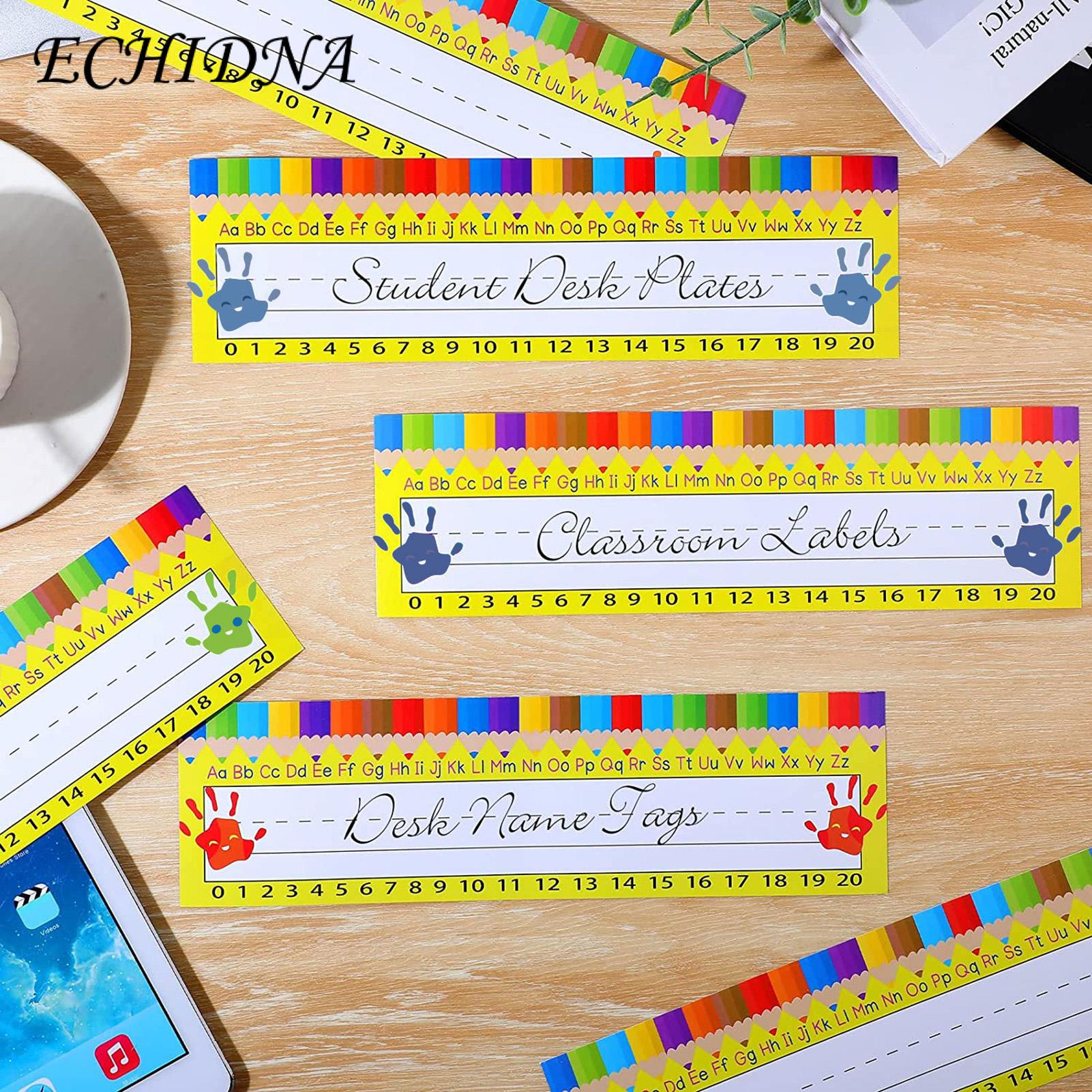 ECHIDNA Desk Name Tags Paper Material Manuscript Student Name Plate Sticker