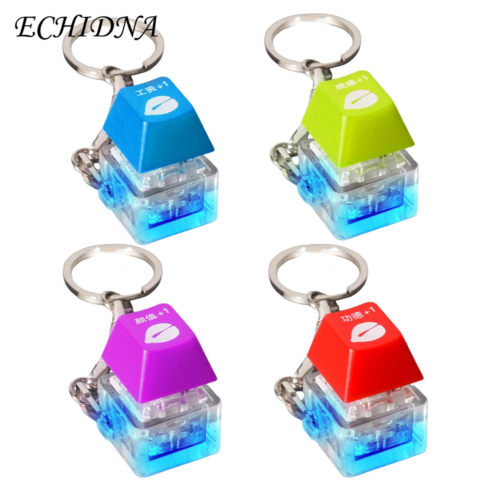 Keyboard Keychain Decoration Mini Light-up Keyboard Keycap Fidget Toy with Key Ring Stress Relief Button Clicker for Southeast Asian Buyers. 