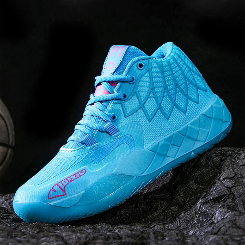 L Melo 1.0 Style Basketball Shoes for Uni Flame Kids Sneakers Breathable Mid Cut Men's Basketball Shoes Sports Training Boots. 