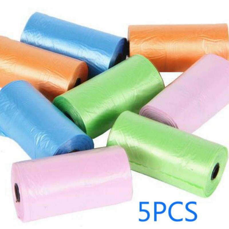 RHS Online 5 Rolls 100PCS Garbage Bags Travel Nappy Bags Baby Diaper Nappy Disposable Rubbish Bag. 