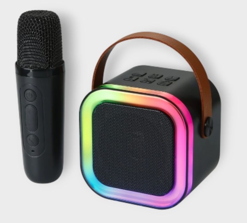 K12 Mini Karaoke Machine With Wireless Microphone, Portable Wirrless Speaker With Party Lights Speaker Bluet. 