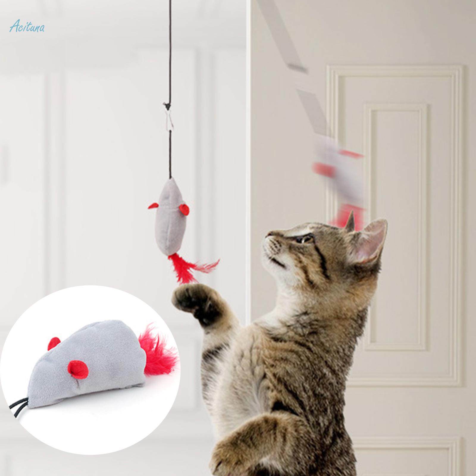 Pet Kitten Cats Mice Toys Hanging Door Cat Plush Toy for Kittens Kitty