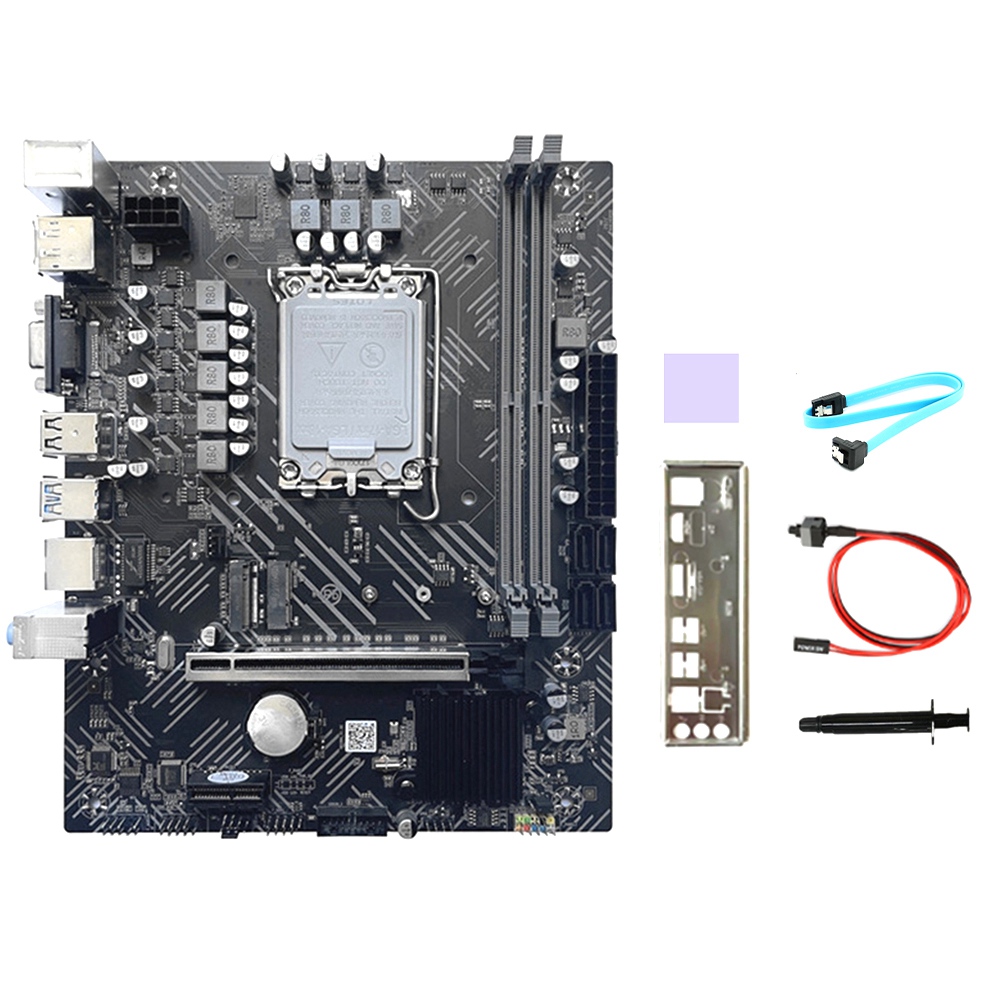 H610 Motherboard+Thermal Pad+Thermal Grease LGA1700 DDR4 Gigabit LAN for G6900 G7400 I3 12100 I5 12500 12Th CPU