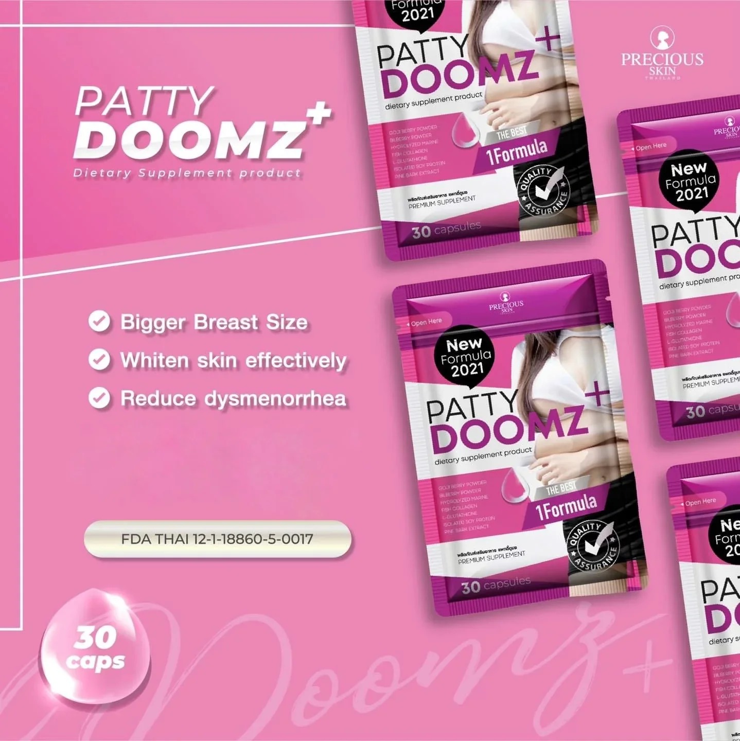 Patty Doomz Plus Capsules hb 19 well as gives a bigger & firmer Breast Firming Enlargement and Pink Vaginal Tightening