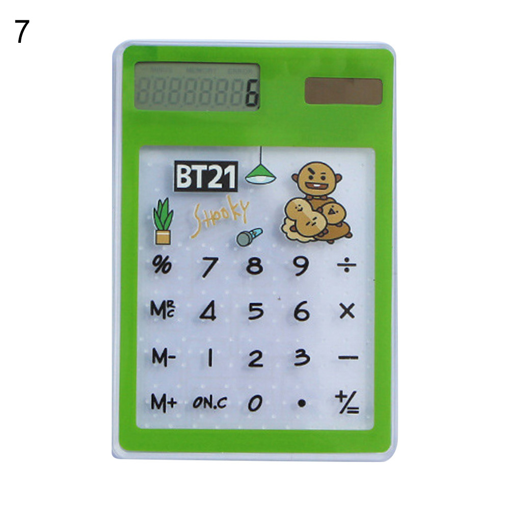 【World Supermarket 2021】BTS Mini Transparent Solar Calculator Cartoon Supply Tool. 