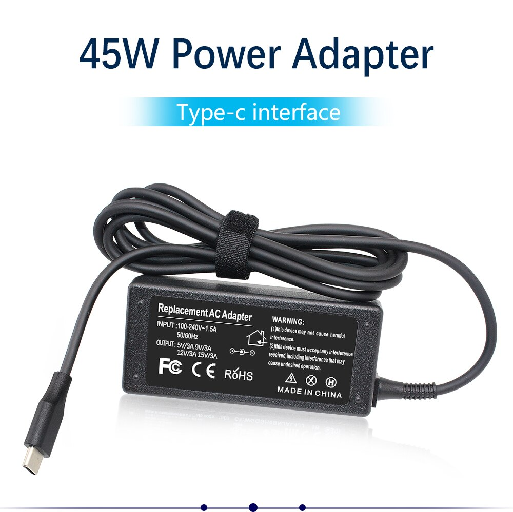 45W USB Type C Chromebook Charger Laptop Power Adapter, Widely