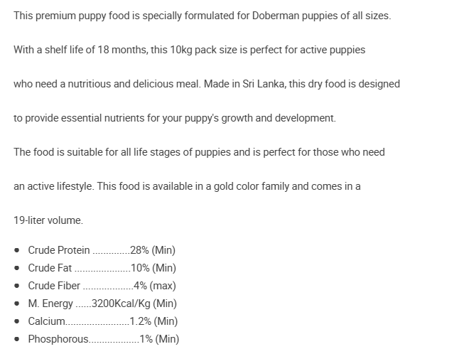 PREMIUM PUPPY FOOD FOR PUPPIES - 10KG. 
