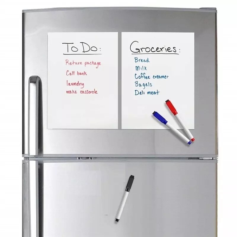 RHS Online A3/A4 Magnetic Whiteboard Fridge White Board Marker Magnets Writing Drawing Board Dry Eraser Notice Memo Pad Board. 