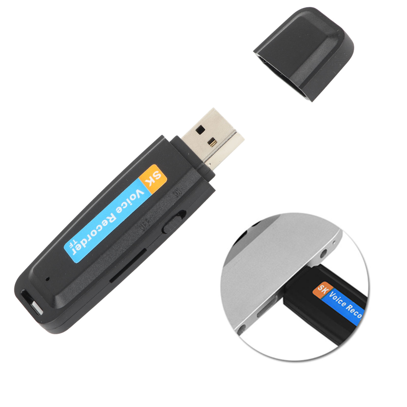 USB 2.0 disc-shaped digital recorder Digital voice Flash player Mini audio for conferences Meeting class. 