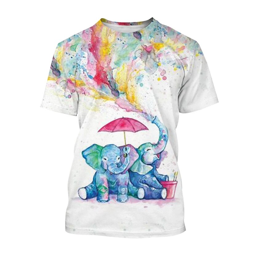 Funny Elephant T-Shirts Animal 3D Print Streetwear Men Women Casual Fashion Oversized T Shirt Kids Boys Girls Tees Tops Clothing. 